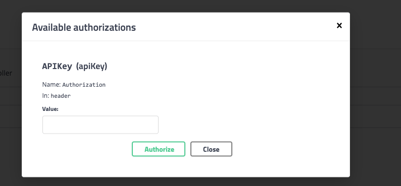 Available authorizations Available authorizations