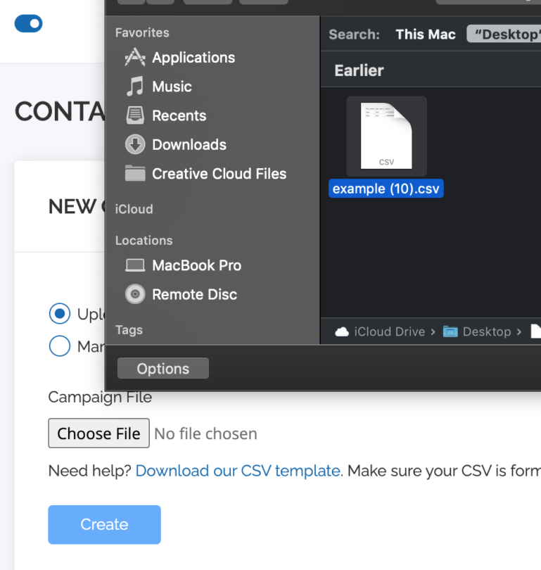 Select Contact List Select Contact List