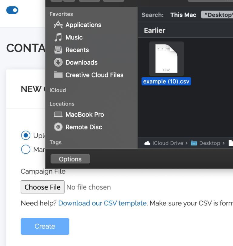 Select Contact List