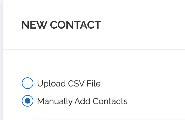 Manually Add contacts