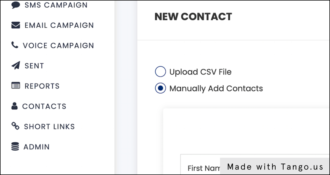 Add new contacts manually-CCAI